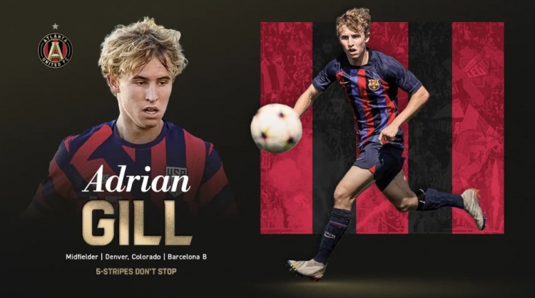 pg游戏-亚特兰大联官方：巴萨20岁中场吉尔转会加盟，签约至2027年6月